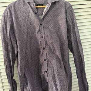 Sand Copenhagen Men’s Long-Sleeve Geometric Print Button-Up - Plum